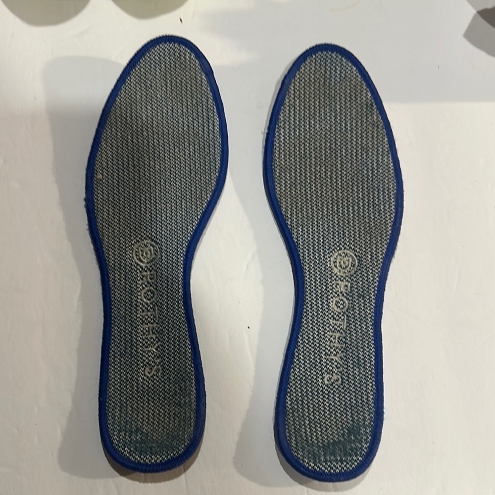 Rothy's Deep Teal jade Knit Flat loafers rounded toe w yellow bright bottom 8.5 - Picture 8 of 9